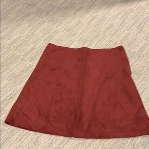 Burgundy Faux Suede Skirt